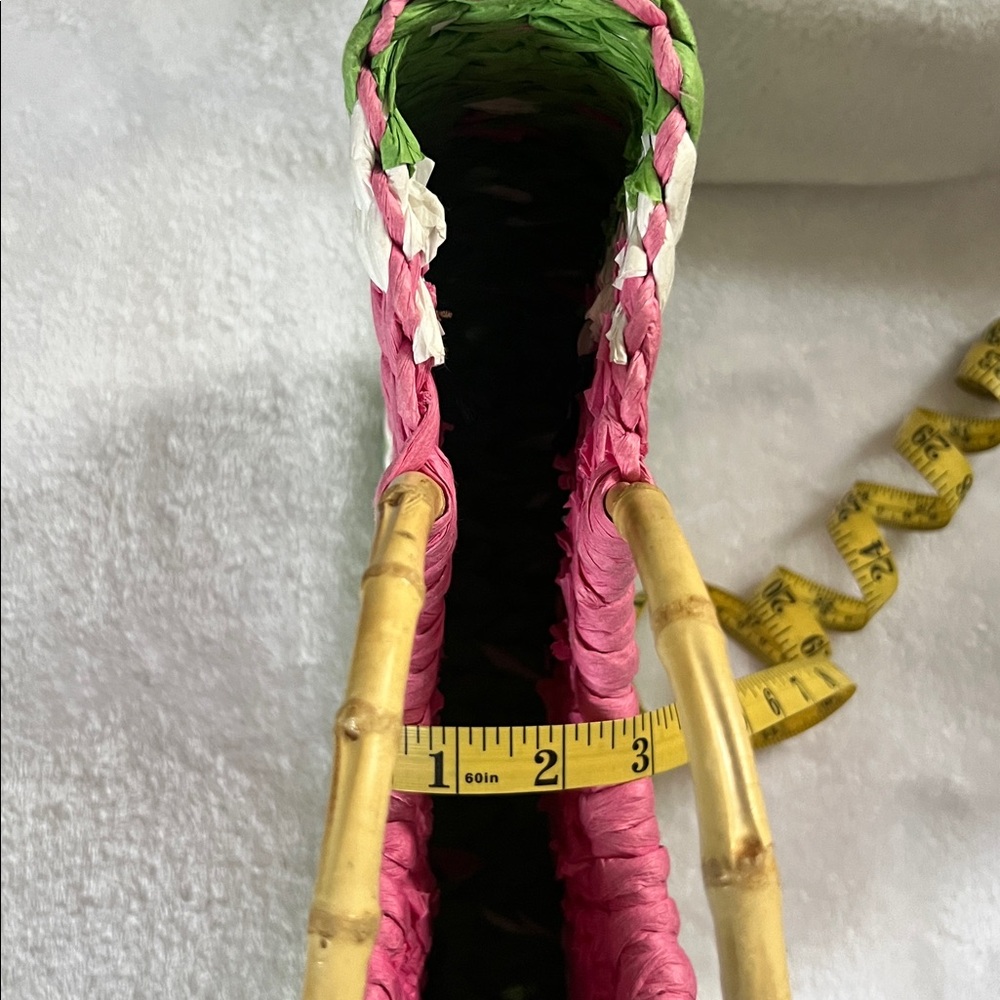 Pink and Green Woven Tote Bag - Picture 10 of 10